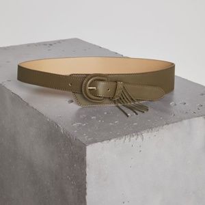 Faux-Leather Asymmetrical Fringe Belt NWT